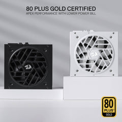 Redragon RGPS-850W PRO 80+ Gold 850 Watt Power Supply w/Upgraded ATX 3.1 & PCIe 5.1 Fully Modular, Compact 160mm Size, Smart ECO Low Noise Fan, 100% Japanese Capacitors, Full Mod Cables