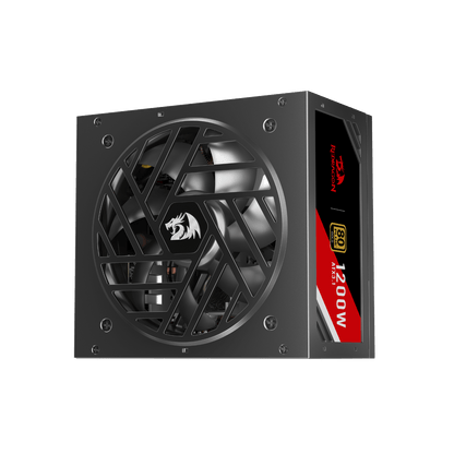 Redragon RGPS PRO 80+ Gold 1200 Watt Power Supply w/Upgraded ATX 3.1 & PCIe 5.1 Fully Modular, Compact 150mm Size, Smart ECO Low Noise Fan, 100% Japanese Capacitors, Full Mod Cables