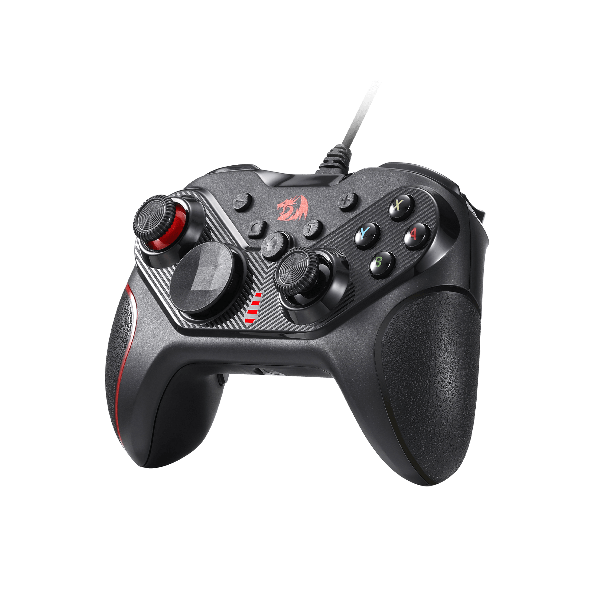 Redragon G710 Wired Gaming Controller - Dual Vibration Motors, Rapid Trigger, Ergonomic Design, 4 Programmable Keys, Customizable Macros, Adjustable Joystick Heights - Work for PC & Android & NS