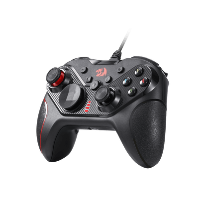 Redragon G710 Wired Gaming Controller - Dual Vibration Motors, Rapid Trigger, Ergonomic Design, 4 Programmable Keys, Customizable Macros, Adjustable Joystick Heights - Work for PC & Android & NS