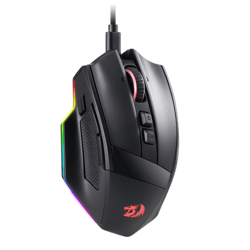Redragon M813 Wired RGB Gaming Mouse with 4D Dual Mode Scroll Wheel, Optical Ergonomic Gamer Mouse with Max 16,000DPI, High Precision Sensor 3395, 7 Redefinable Macro Buttons, Software Supported|show