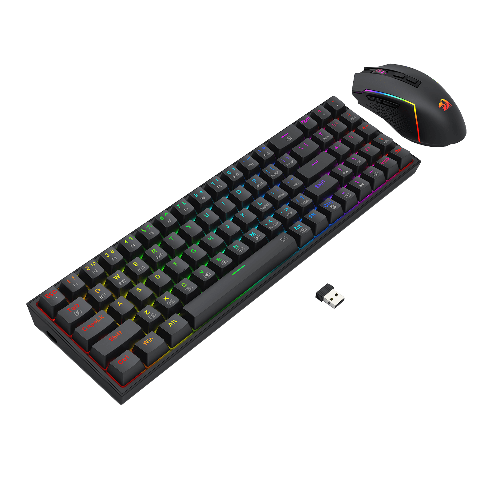 Redragon BS136 Gaming Keyboard & Mouse Combo, 75% K628 Tri-Mode Wireless RGB Mechanical Keyboard and 8000 DPI Gamer Mouse Bundle