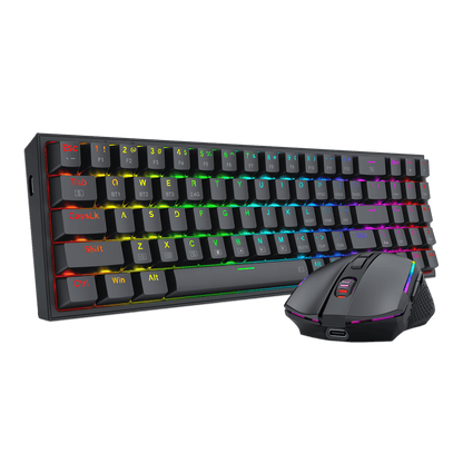 Redragon BS136 Gaming Keyboard & Mouse Combo, 75% K628 Tri-Mode Wireless RGB Mechanical Keyboard and 8000 DPI Gamer Mouse Bundle