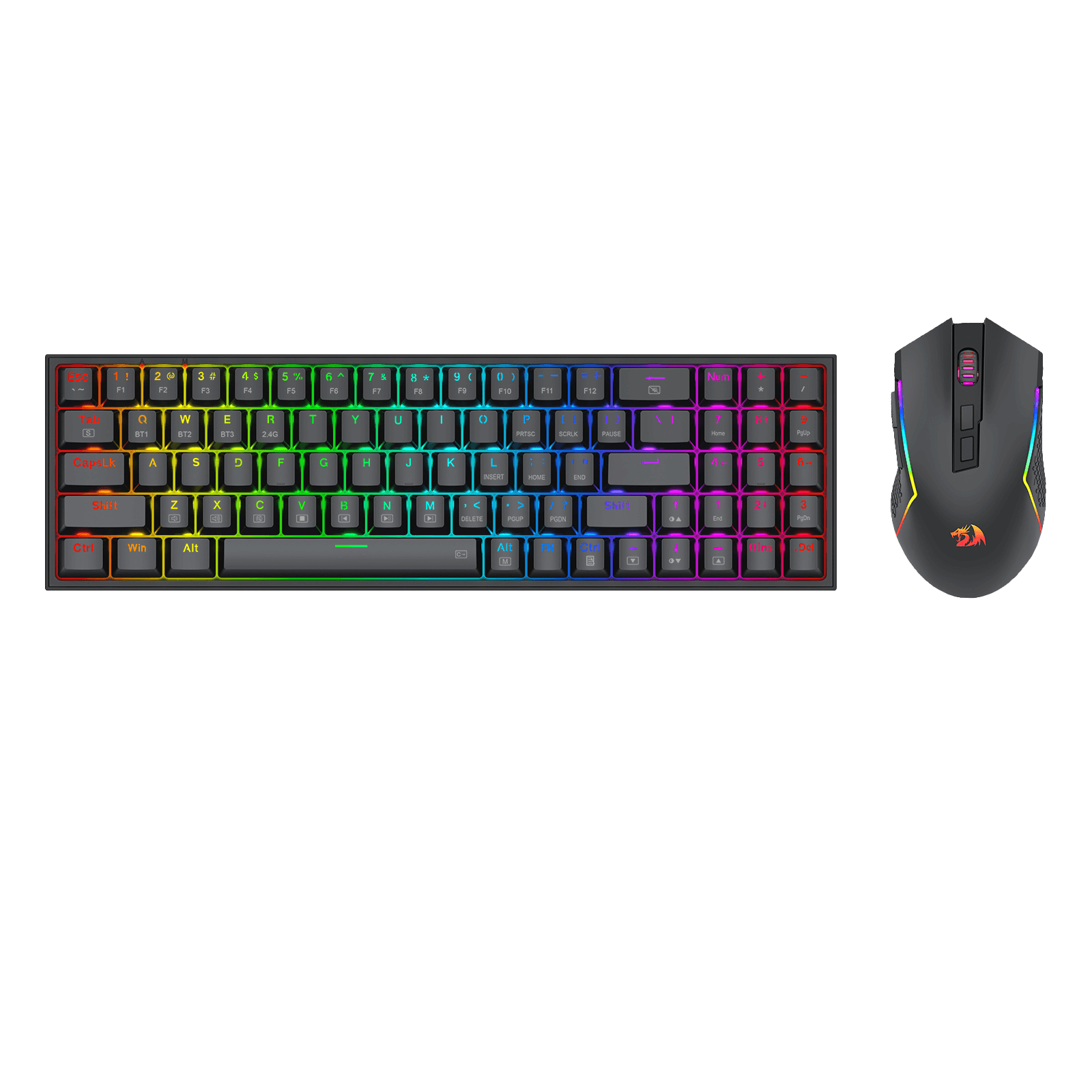 Redragon BS136 Gaming Keyboard & Mouse Combo, 75% K628 Tri-Mode Wireless RGB Mechanical Keyboard and 8000 DPI Gamer Mouse Bundle