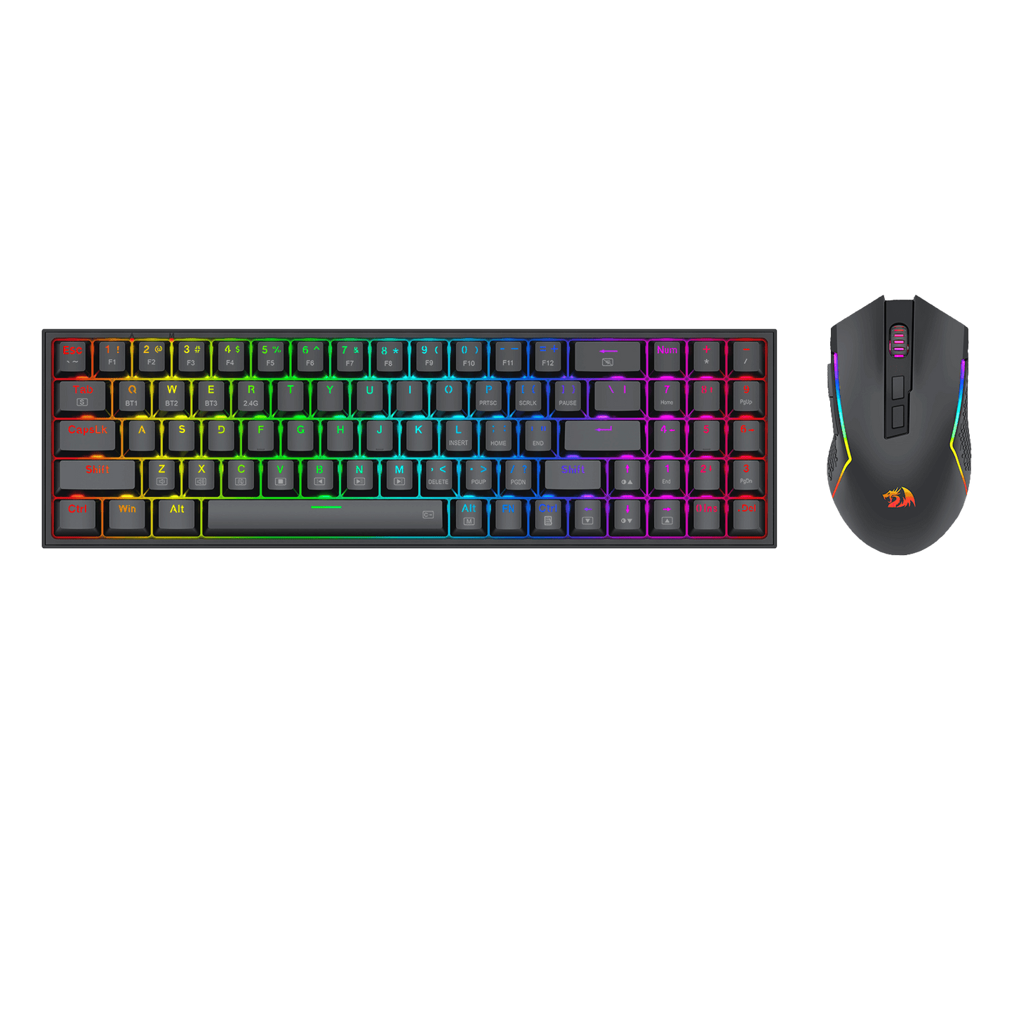 Redragon BS136 Gaming Keyboard & Mouse Combo, 75% K628 Tri-Mode Wireless RGB Mechanical Keyboard and 8000 DPI Gamer Mouse Bundle