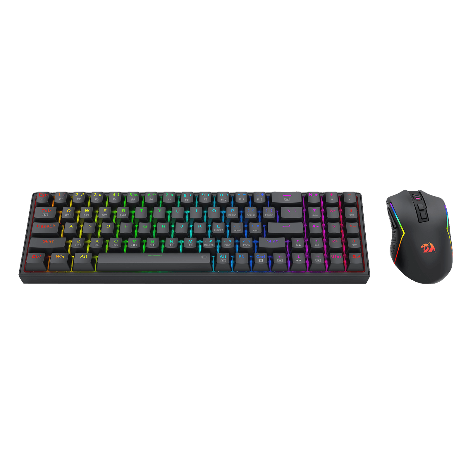 Redragon BS136 Gaming Keyboard & Mouse Combo, 75% K628 Tri-Mode Wireless RGB Mechanical Keyboard and 8000 DPI Gamer Mouse Bundle