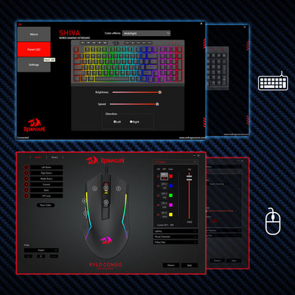 Redragon S141 Gaming Keyboard & Mouse Combo, 98 Keys K515 Wired RGB Membrane Keyboard and 10000 DPI Wired M616 Gaming Mouse Bundle