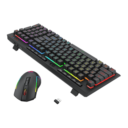 Redragon S142 Wireless Gaming Keyboard & Mouse Combo, 98 Keys K515 PRO Wireless RGB Membrane Keyboard and 4800 DPI Wireless M693 PRO Gaming Mouse Bundle