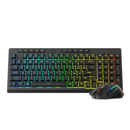 Redragon S142 Wireless Gaming Keyboard & Mouse Combo, 98 Keys K515 PRO Wireless RGB Membrane Keyboard and 4800 DPI Wireless 2.4Ghz Gaming Mouse Bundle, Convenient Shared Dongle