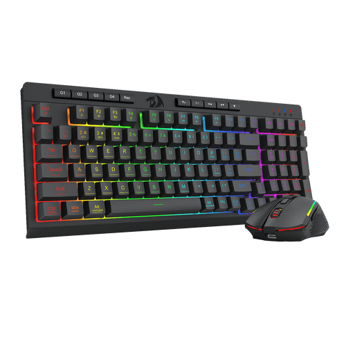 Redragon S142 Wireless Gaming Keyboard & Mouse Combo, 98 Keys K515 PRO Wireless RGB Membrane Keyboard and 4800 DPI Wireless M693 PRO Gaming Mouse Bundle