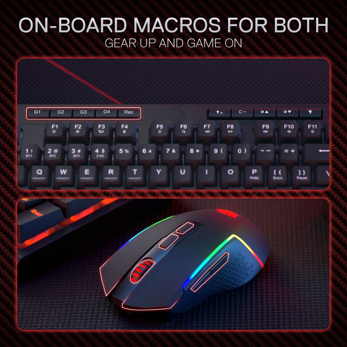 Redragon RYLO PRO S142 Tri-Mode Membrane Gaming Keyboard & Mouse Combo ...