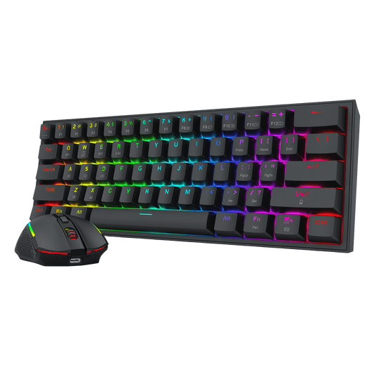 Redragon S144 Gaming Keyboard & Mouse Combo, 60% K617 Tri-Mode Wireless RGB Mechanical Keyboard and 7200 DPI Wireless Gaming Mouse Bundle, Convenient Shared Dongle