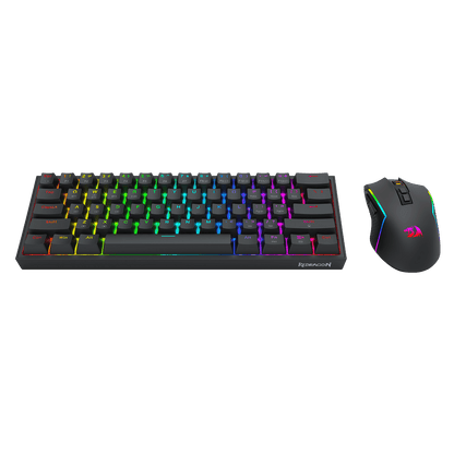 Redragon S144 Gaming Keyboard & Mouse Combo, 60% K617 Tri-Mode Wireless RGB Mechanical Keyboard and 7200 DPI Wireless Gaming Mouse Bundle, Convenient Shared Dongle