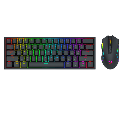 Redragon S144 Gaming Keyboard & Mouse Combo, 60% K617 Tri-Mode Wireless RGB Mechanical Keyboard and 7200 DPI Wireless Gaming Mouse Bundle, Convenient Shared Dongle