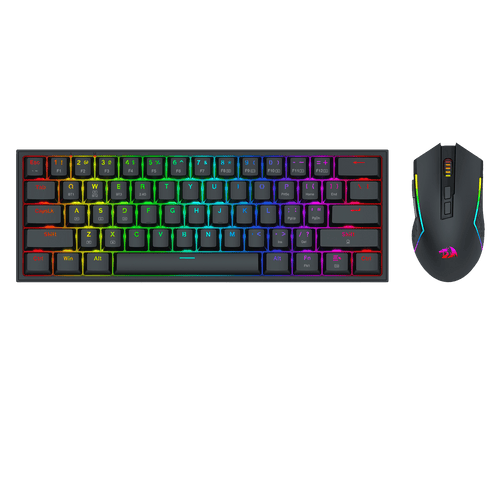 Redragon S144 Gaming Keyboard & Mouse Combo, 60% K617 Tri-Mode Wireless RGB Mechanical Keyboard and 7200 DPI Wireless Gaming Mouse Bundle, Convenient Shared Dongle