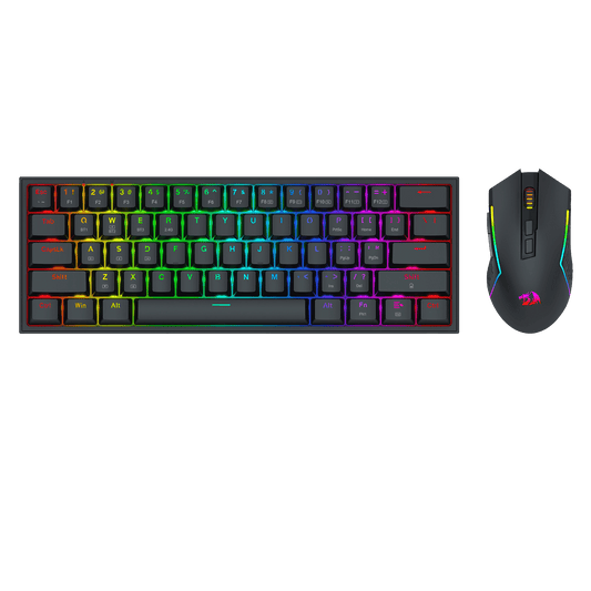 Redragon S144 Gaming Keyboard & Mouse Combo, 60% K617 Tri-Mode Wireless RGB Mechanical Keyboard and 7200 DPI Wireless Gaming Mouse Bundle, Convenient Shared Dongle
