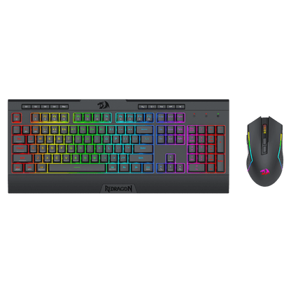 Redragon S151 PRO 3-Mode Wilreess Gaming Keyboard & Mouse Combo, 104 Keys K525 RGB Membrane Keyboard and 10000 DPI M616 Gaming Mouse Bundle