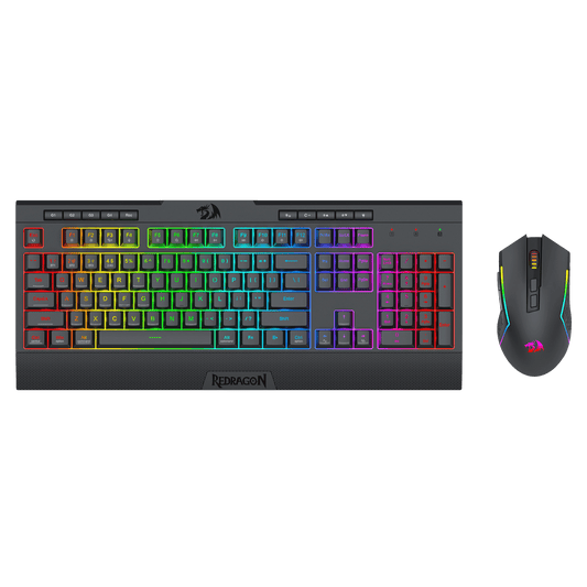 Redragon S151 PRO 3-Mode Wilreess Gaming Keyboard & Mouse Combo, 104 Keys K525 RGB Membrane Keyboard and 10000 DPI M616 Gaming Mouse Bundle