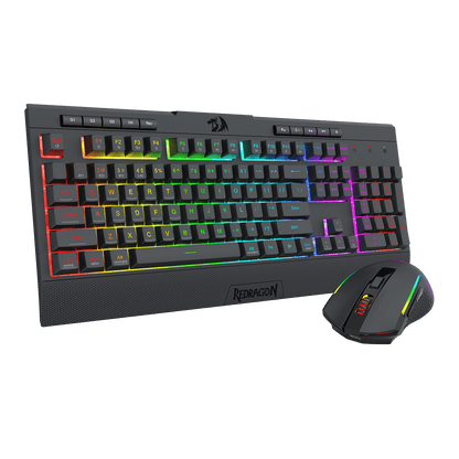 Redragon S151 PRO 3-Mode Wilreess Gaming Keyboard & Mouse Combo, 104 Keys K525 RGB Membrane Keyboard and 10000 DPI M616 Gaming Mouse Bundle