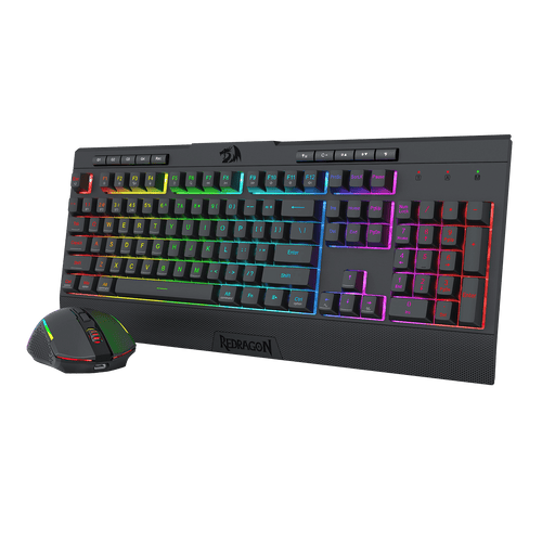 Redragon S151 PRO 3-Mode Wilreess Gaming Keyboard & Mouse Combo, 104 Keys K525 RGB Membrane Keyboard and 10000 DPI M616 Gaming Mouse Bundle