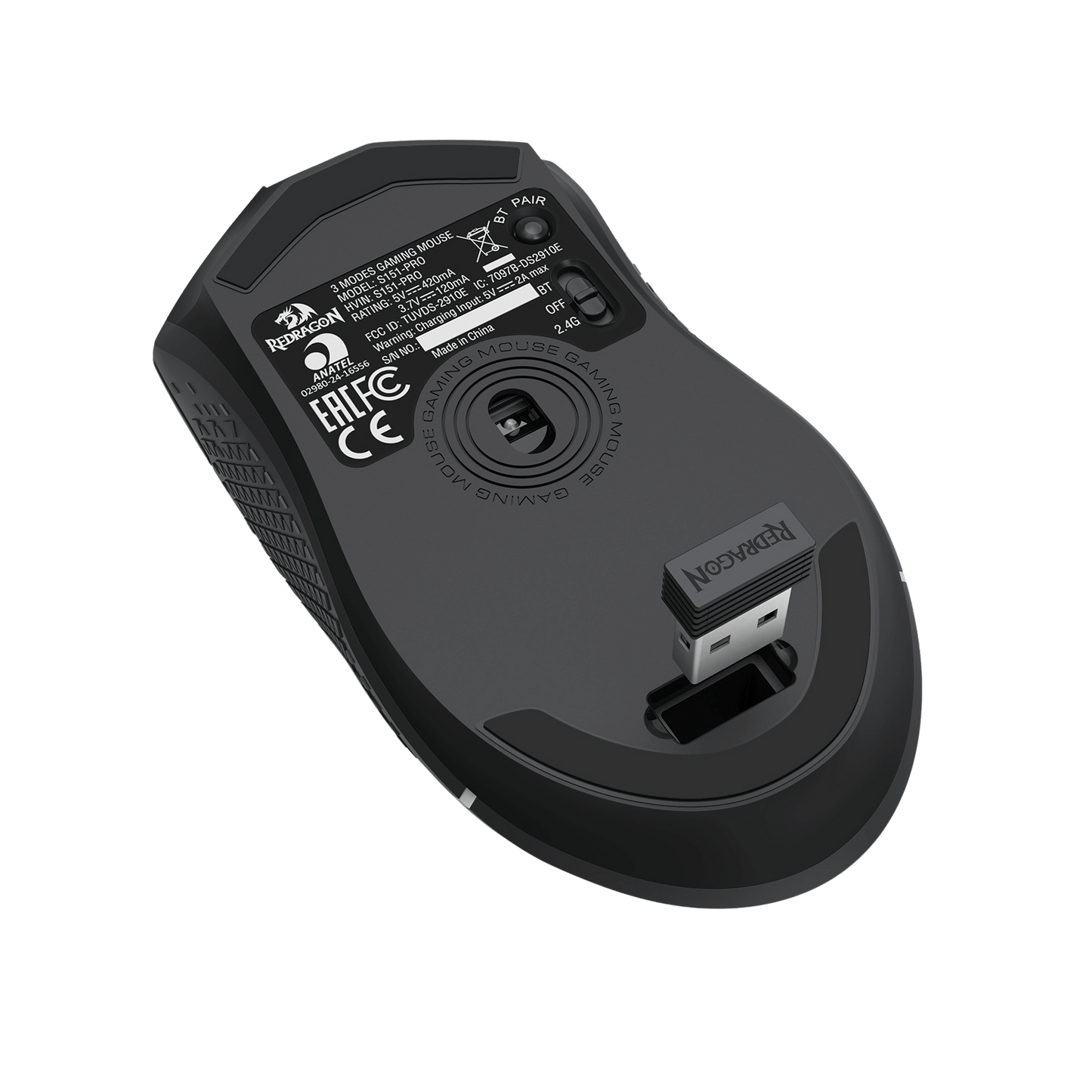 Redragon Black gaming mouse with visible branding on a white background