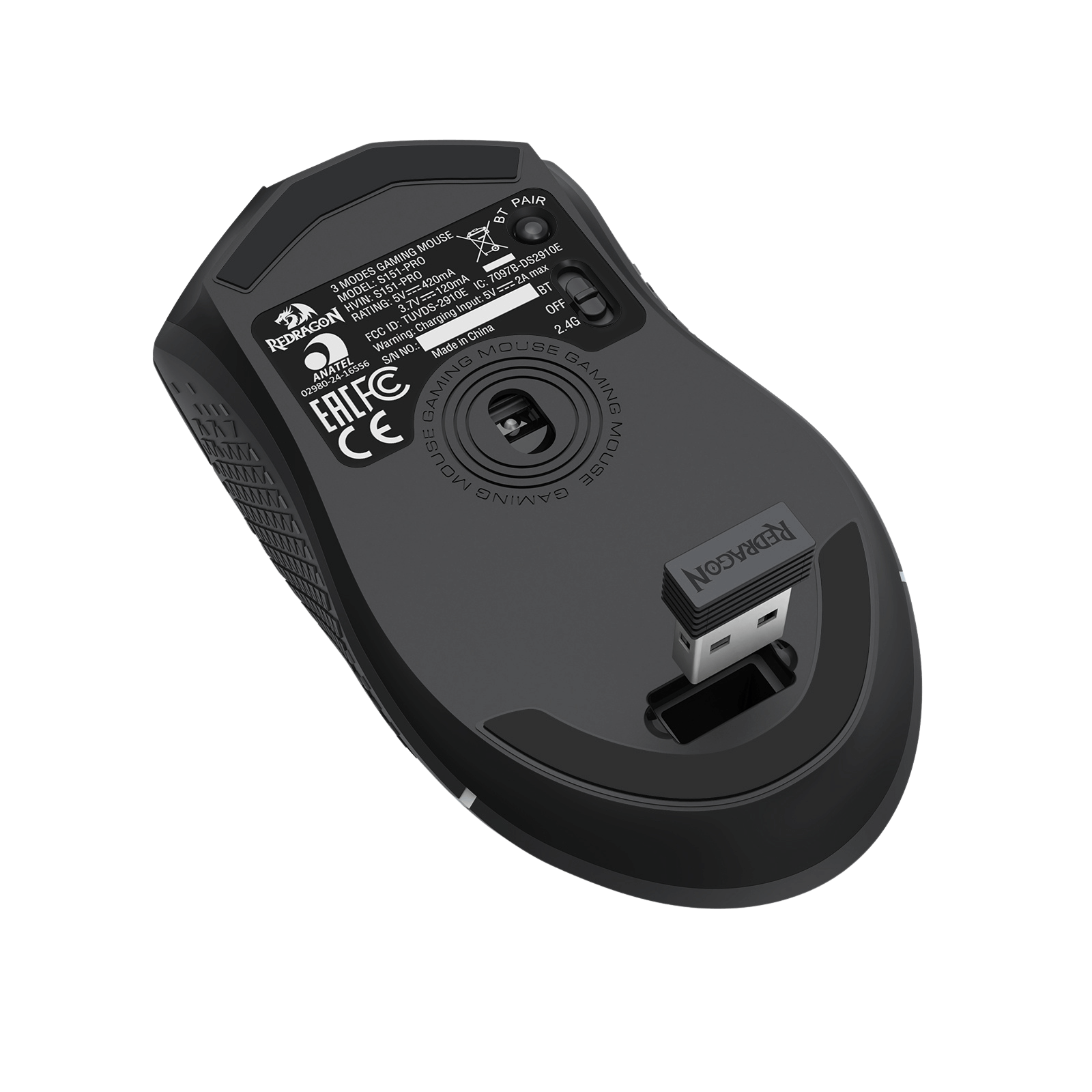 Redragon Black gaming mouse with visible branding on a white background