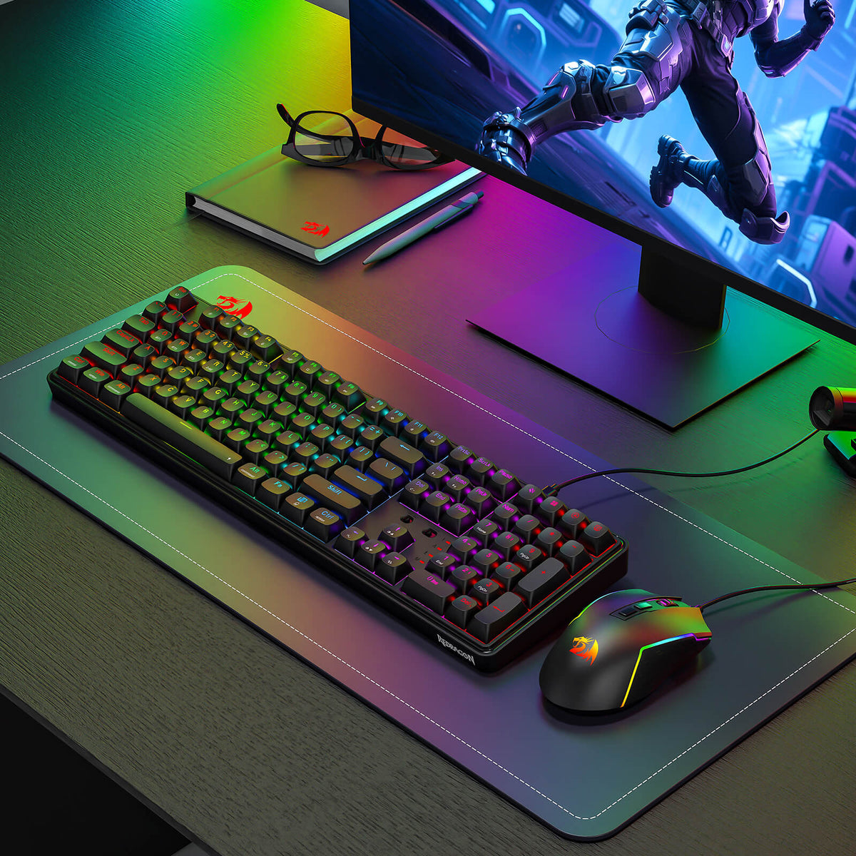 Redragon S163 Wireless Gaming Keyboard & Mouse Combo (3-Mode ...