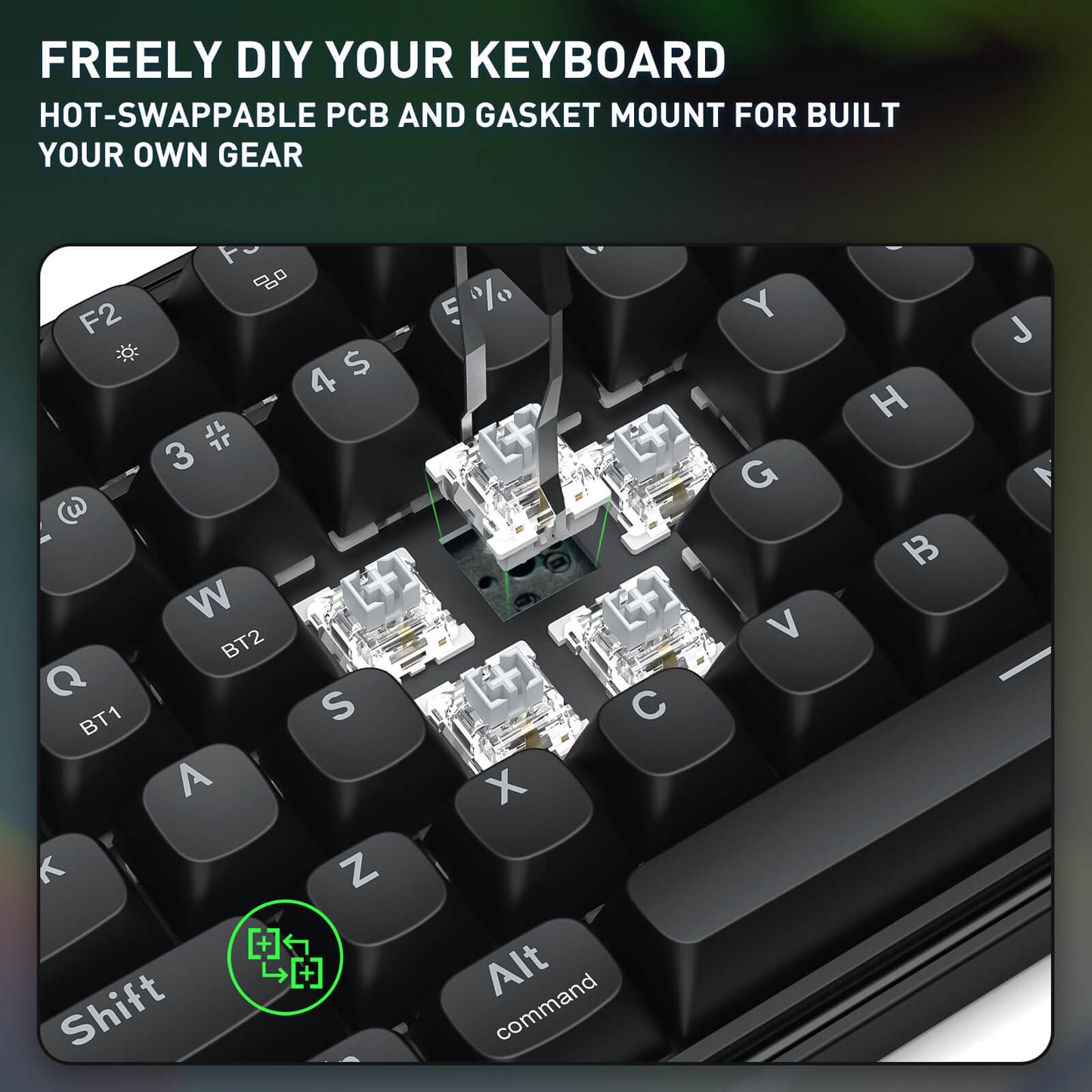 Redragon S163 3-Mode Wilreess Gaming Keyboard & Mouse Combo, 108 Keys K689 PRO RGB Gasket Keyboard and 8000 DPI M693 Gaming Mouse Bundle