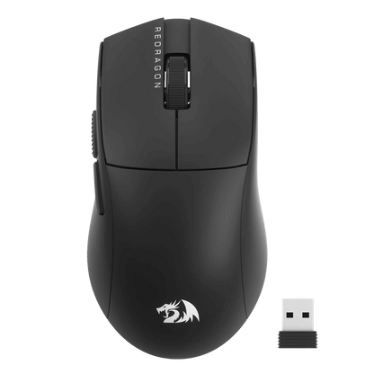 Redragon M922 PRO wireless gaming mouse featuring an ultra-light 51g ergonomic design, 3 connection modes (Bluetooth, 2.4GHz, wired), 26,000 DPI sensor, and customizable buttons for competitive gaming