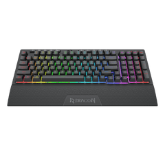 Redragon K515 SHIVA RGB Membrane Gaming Keyboard, 98 Keys Mechanical-Feel Keyboard w/Smooth Linear Switch, On-Board Macro & Dedicated Multimedia Keys, Detachable Wrist Rest, Software Supported