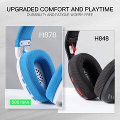 Redragon SKULD PRO H878 Wireless Gaming Headset – 3-Mode Connectivity, 7.1 Surround Sound, Noise-Cancelling Mic, Blue LED, Long Battery Life, Lightweight Design for PC, Console, and Mobile Gaming