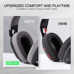 Redragon SKULD PRO H878 Wireless Gaming Headset – 3-Mode Connectivity, 7.1 Surround Sound, Noise-Cancelling Mic, Blue LED, Long Battery Life, Lightweight Design for PC, Console, and Mobile Gaming