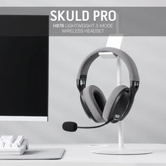 Redragon SKULD PRO H878 Wireless Gaming Headset – 3-Mode Connectivity, 7.1 Surround Sound, Noise-Cancelling Mic, Blue LED, Long Battery Life, Lightweight Design for PC, Console, and Mobile Gaming