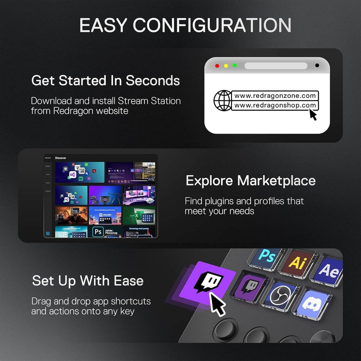 Redragon SS551 Stream Controller | Macro Pad for Gaming & Streaming ...