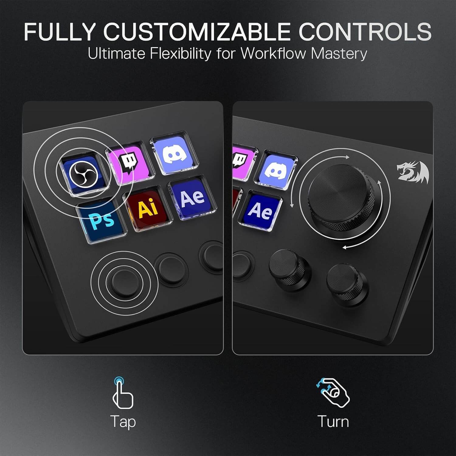 Redragon SS551 Stream Controller | Macro Pad for Gaming