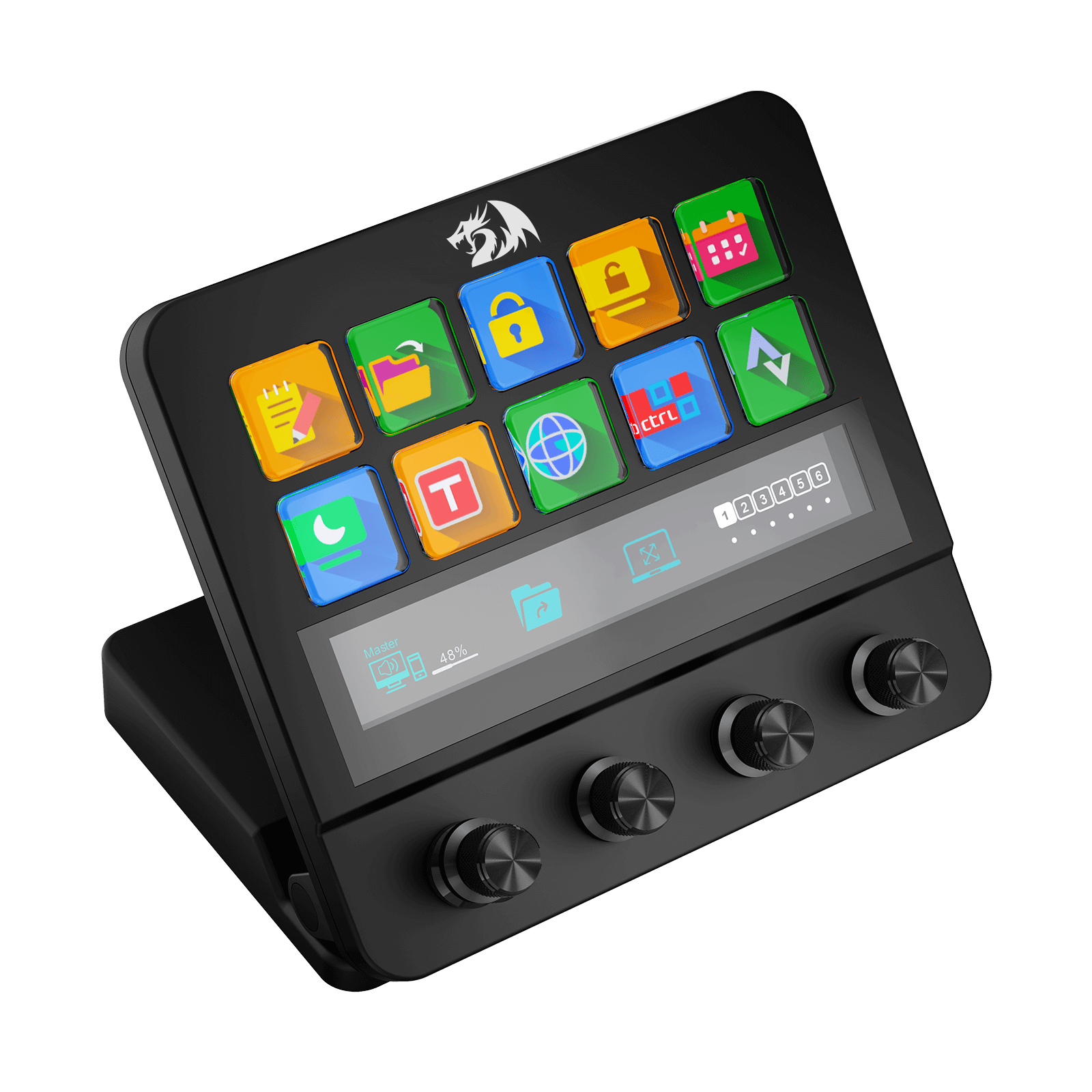 Redragon SS552 Stream Controller Deck - All-in-One Macro Pad with Customization Touch Strip, LCD Keys & Dials, Stream Station for Content Creators, Streaming, Gaming - PC & Mac Compatible