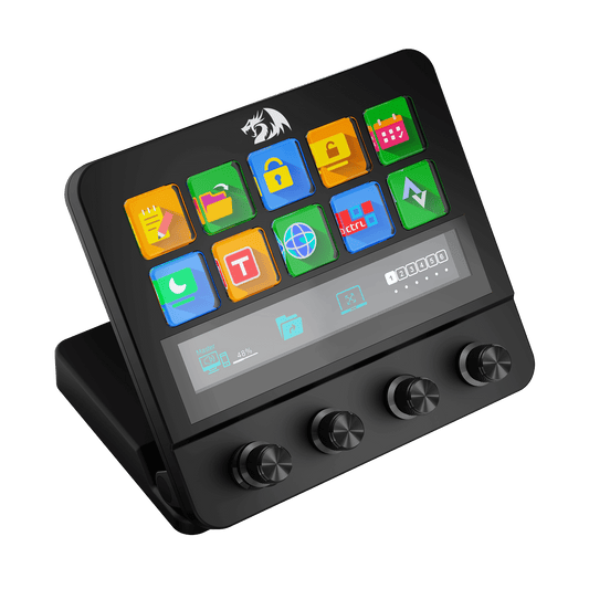Redragon SS552 Stream Controller Deck - All-in-One Macro Pad with Customization Touch Strip, LCD Keys & Dials, Stream Station for Content Creators, Streaming, Gaming - PC & Mac Compatible