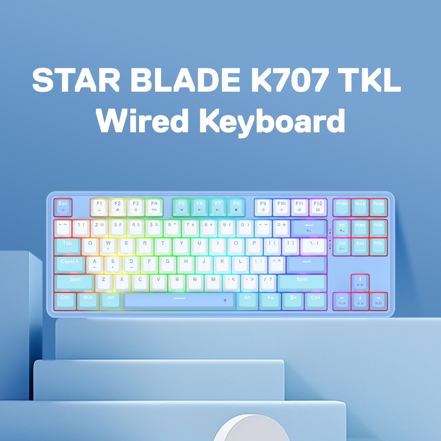 Redragon K707 Wired Mechanical Gaming Keyboard, Gasket-Mounted with Noise Dampening, Custom Dragon Chant Linear Switches, Pro Software Supported, Optimized for FPS Gamers, Compact TKL 87-Key Design