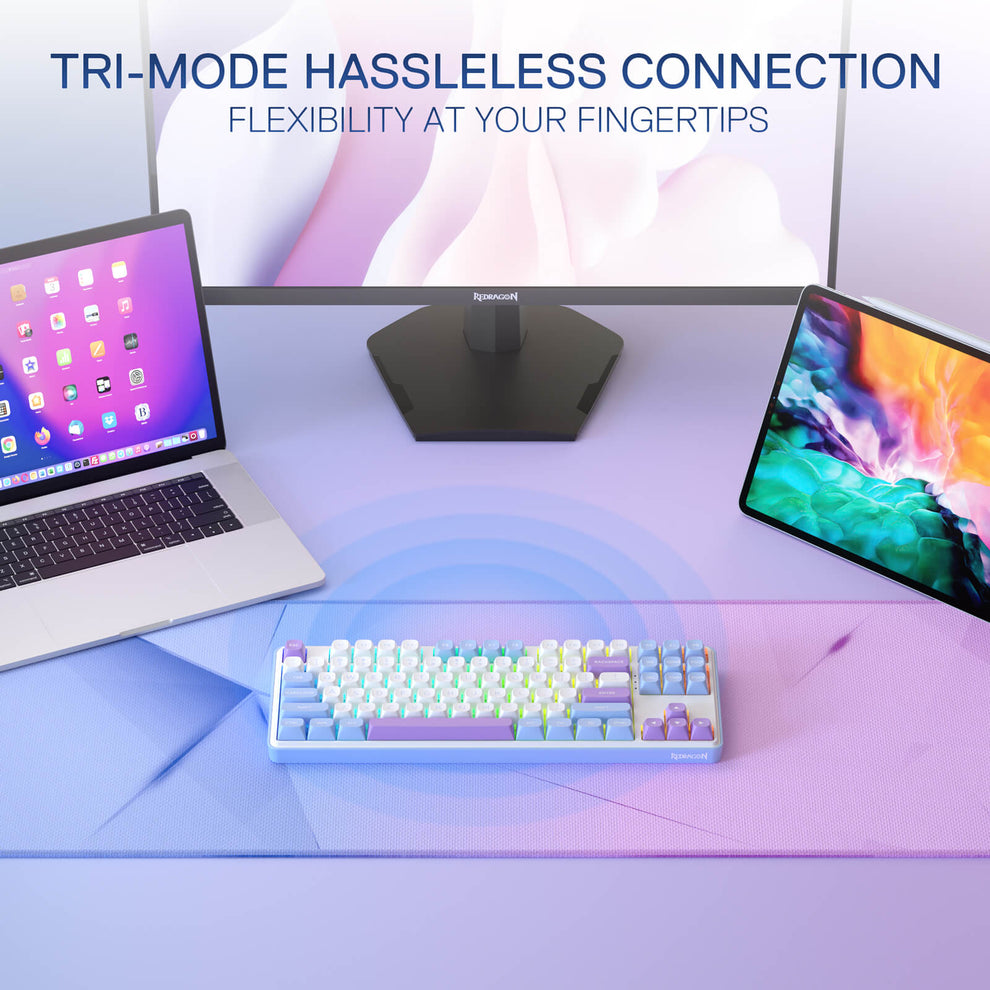 Redragon K707AK RGB Pro Star Blade Blue TKL Gasket Wireless Mechanical Keyboard (Blue) main image 1