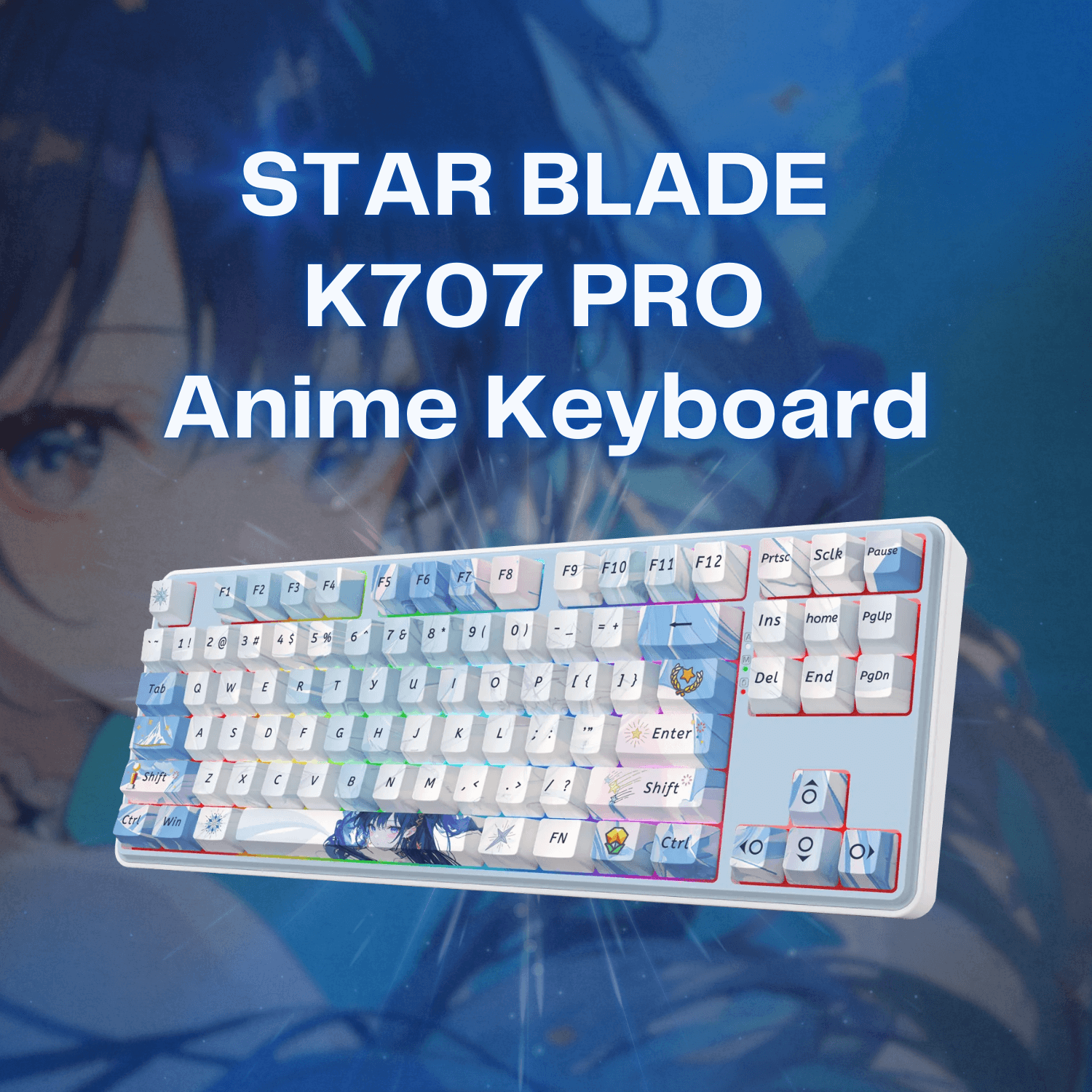 Redragon STAR BLADE K707 PRO 80% Wireless Gasket RGB Anime Gaming Keyboard