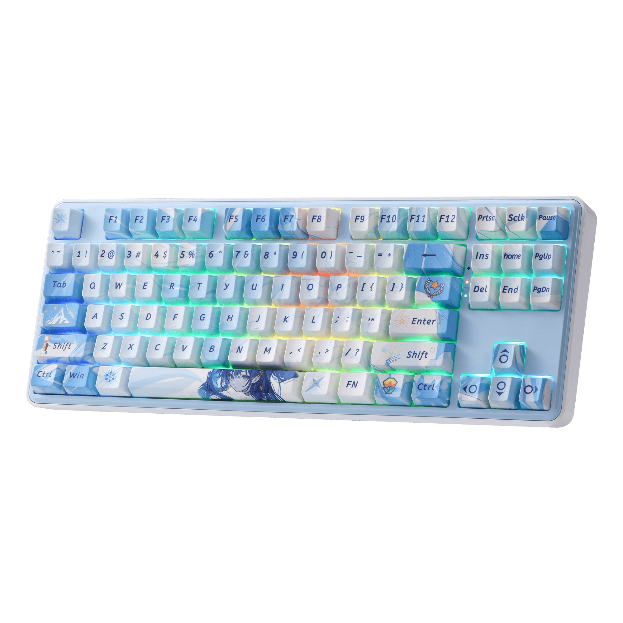 Redragon K707 PRO SE 80% Wireless Gasket RGB Gaming Keyboard, 3-Modes 87 Keys TKL Anime Mechanical Keyboard w/Hot-Swap Socket, Dye-Sub PBT Keycaps & 5-Layer Noise Dampening, Custom Linear Switch