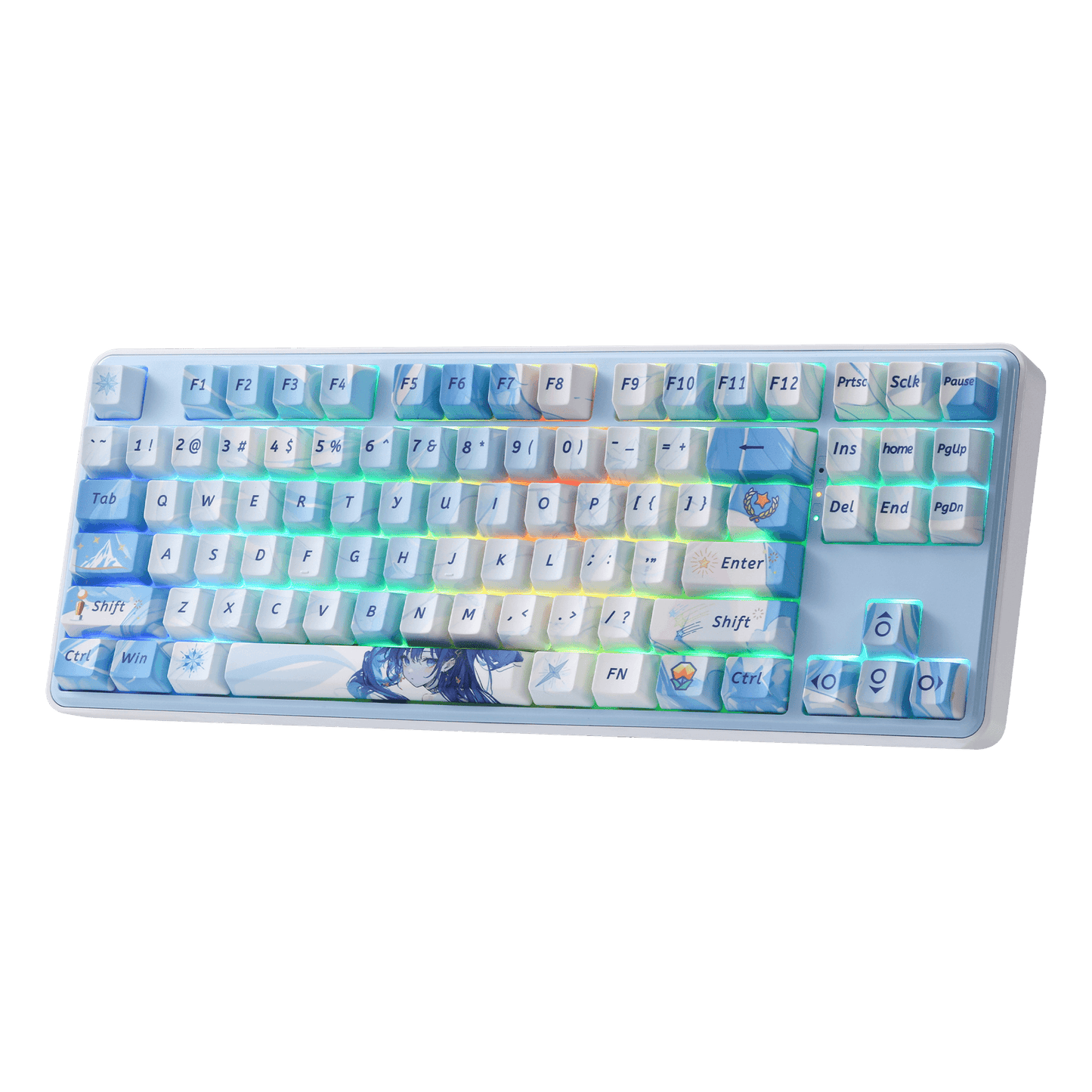 Redragon K707 PRO SE 80% Wireless Gasket RGB Gaming Keyboard, 3-Modes 87 Keys TKL Anime Mechanical Keyboard w/Hot-Swap Socket, Dye-Sub PBT Keycaps & 5-Layer Noise Dampening, Custom Linear Switch