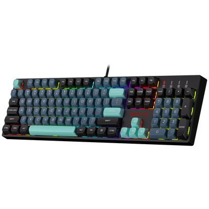 Redragon K582 SE Wired RGB Gaming Keyboard, 104 Keys Mechanical Keyboard w/Mixed Color Round PBT Keycaps, Dynamic 16.8M RGB Backlit & Linear Red Switch, Redefine Software Supported