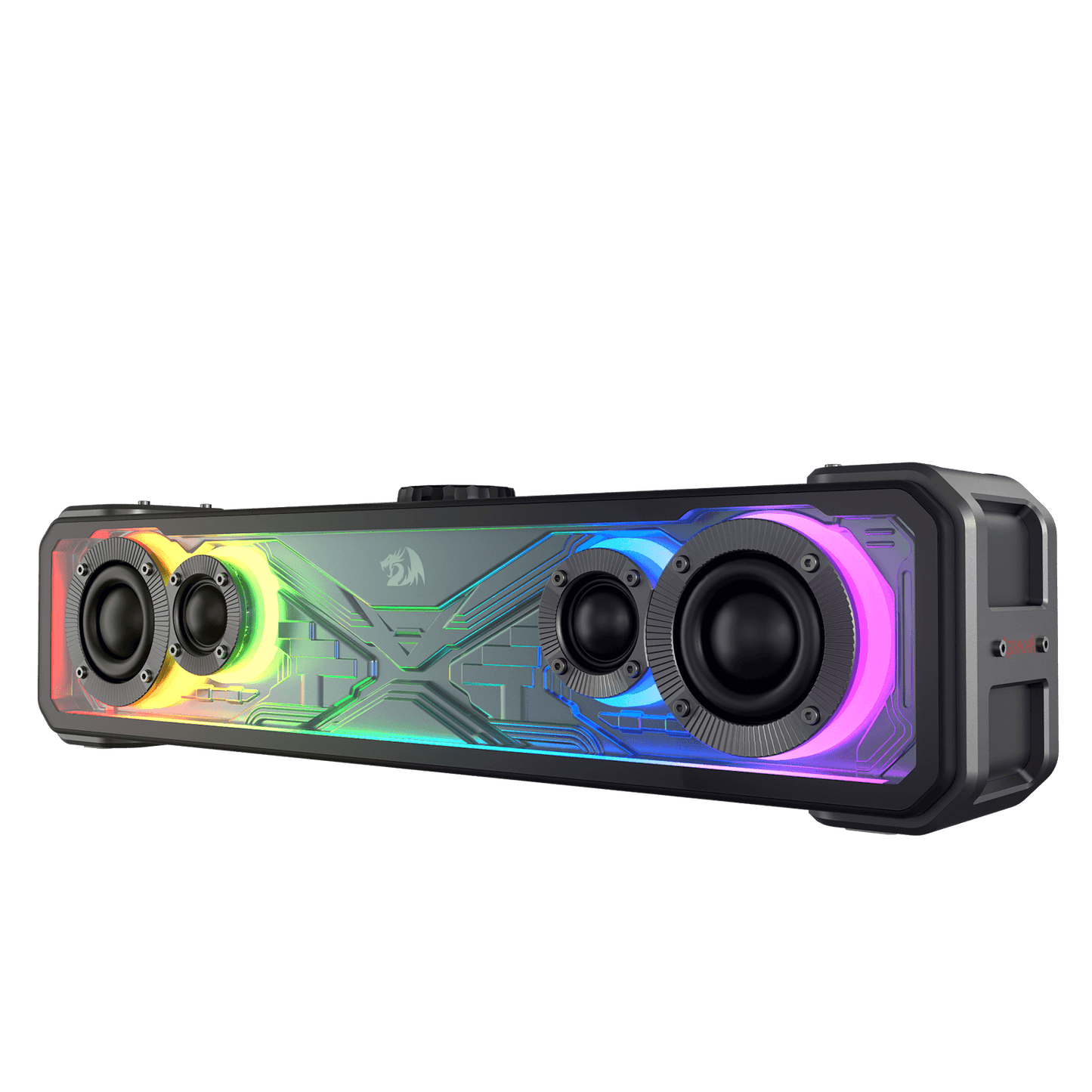 Redragon GS817 RGB Desktop Soundbar, 2.0 Channel Stereo Speakers for Desktop w/Massive 30W Max Power, Touch-Control, Bluetooth 5.3 & 3.5mm AUX Inputs, Black