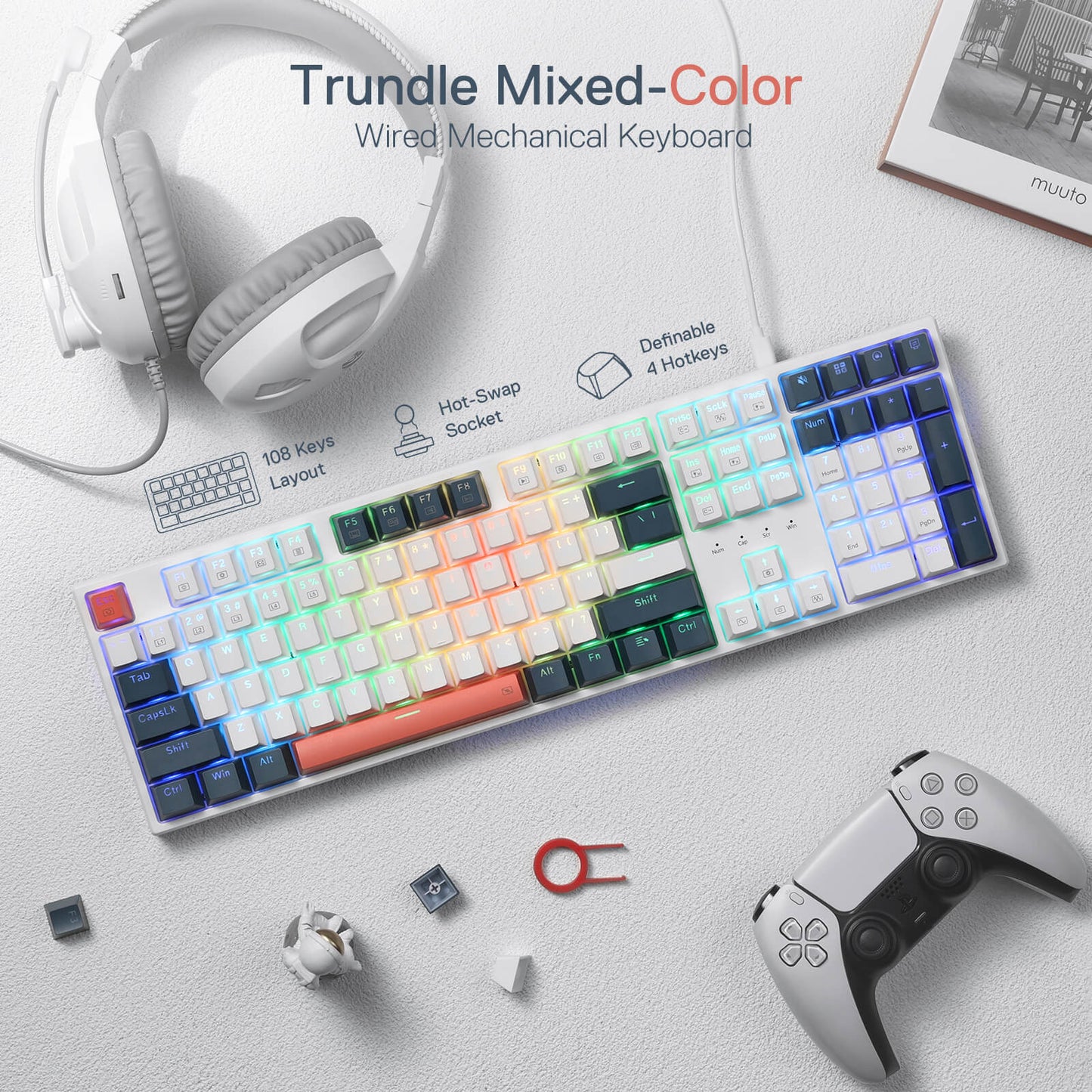 Redragon TRUNDLE K668 Hot-swappable Gaming Keyboard