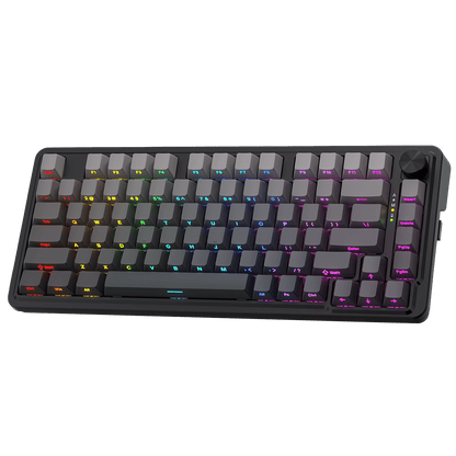 Redragon K673 GB 75% Wireless Gasket RGB Gaming Keyboard, 3-Modes 81 Keys PBT Compact Mechanical Keyboard w/Hot-Swap Socket, Dedicated Knob Control & 5-Layer Noise Dampening, Custom Linear Switch