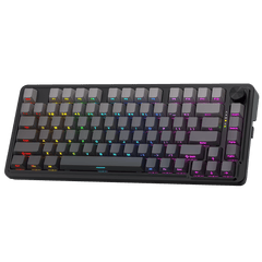 Redragon K673 GB 75% Wireless Gasket RGB Gaming Keyboard, 3-Modes 81 Keys PBT Compact Mechanical Keyboard w/Hot-Swap Socket, Dedicated Knob Control & 5-Layer Noise Dampening, Custom Linear Switch