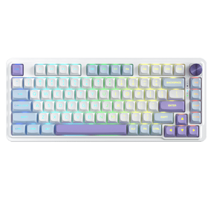 Redragon UCAL MAX K673 MOA Keycaps 75% 81 PBT Keys Hot-Swappable Gaming Keyboard in Moonrise Violet