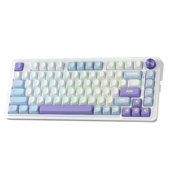 Redragon UCAL MAX K673 MOA Keycaps 75% 81 PBT Keys Hot-Swappable Gaming Keyboard in Moonrise Violet