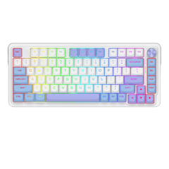 Redragon UCAL MAX K673 MOA Keycaps 75% 81 PBT Keys Hot-Swappable Gaming Keyboard in Moonrise Violet